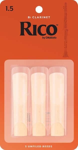 RICO ORANGE BB CLARINET REEDS 1.5