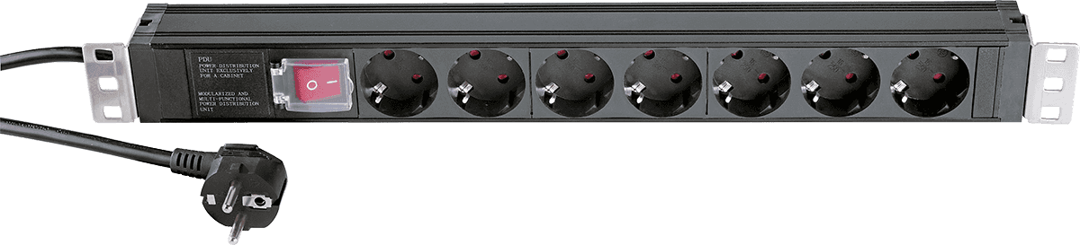 Multiprise Rackable 19" 230V 7 Prises + Inter.