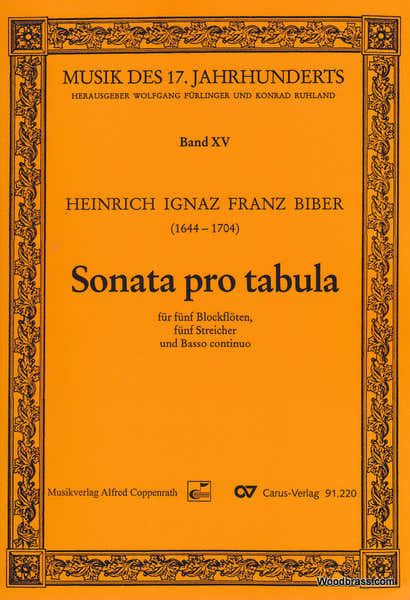 Carus Biber Heinrich Ignaz Franz - Sonata Pro Tabula - Conducteur
