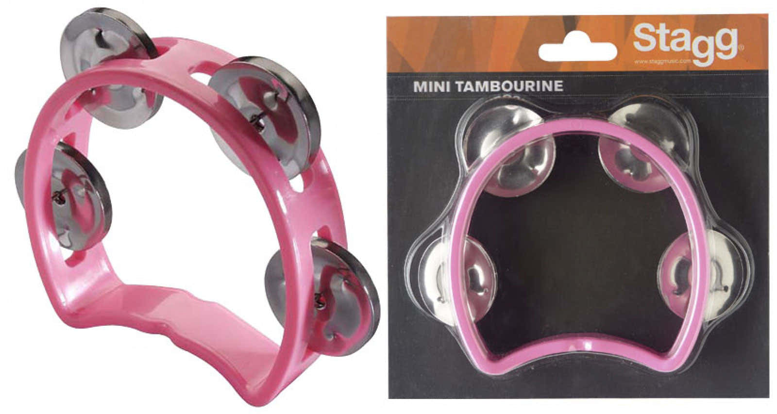 Mini tamboerijn 4 kunststofschellen roze
