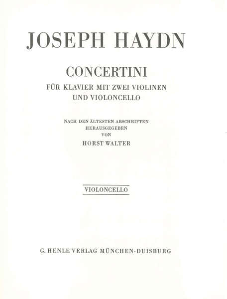 Haydn - Concertini For Piano With Two Violins And Violoncello