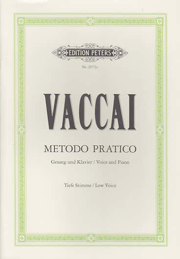 Edition Peters Vaccai - Methode Pratique (voix Grave)