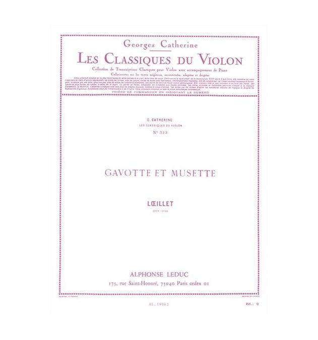 Loeillet/catherine - Gavotte et Musette - Classique Violon N°373