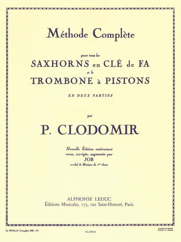 Méthode Complète pour tous les Saxhorns en Clé de