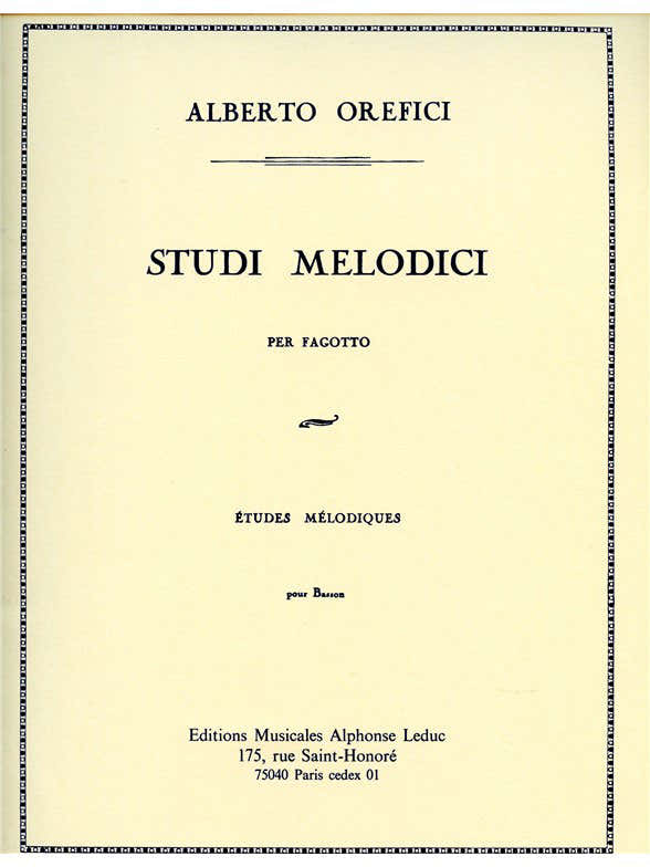 OREFICI A. - Melodische studies - Fagot