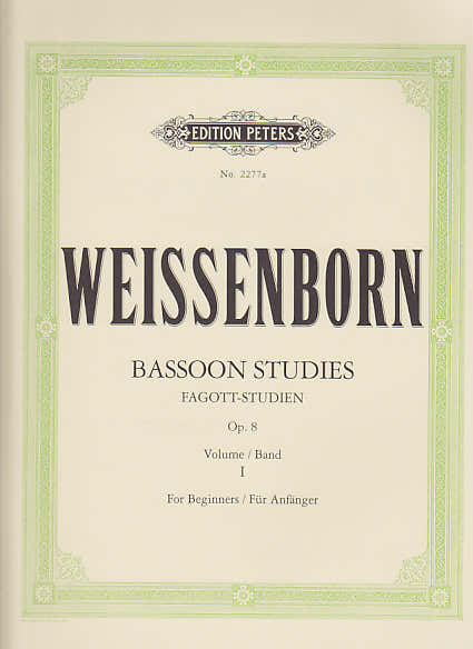 Edition Peters Weissenborn - Etudes Pour Basson Op.8 Vol.1