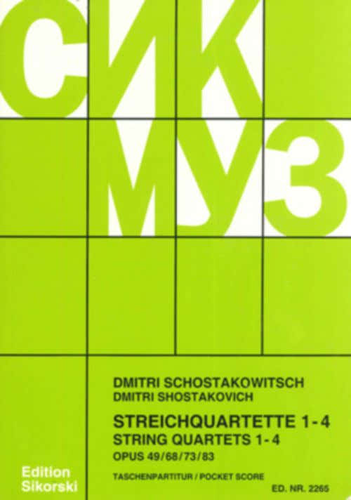Chostakovitch Dimitri - String Quets 1 - 4 Op.49 68 73 83 - Score