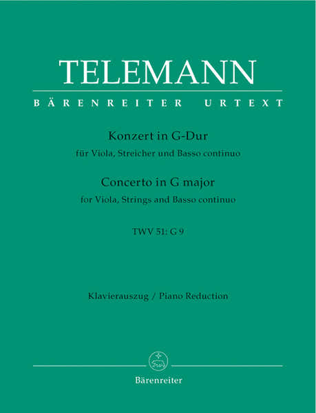 Barenreiter Telemann - Concerto Sol Majeur TWV 51: G9