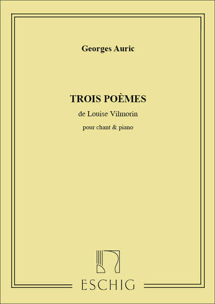 3 Poemes De Vilmorin Ch-Piano