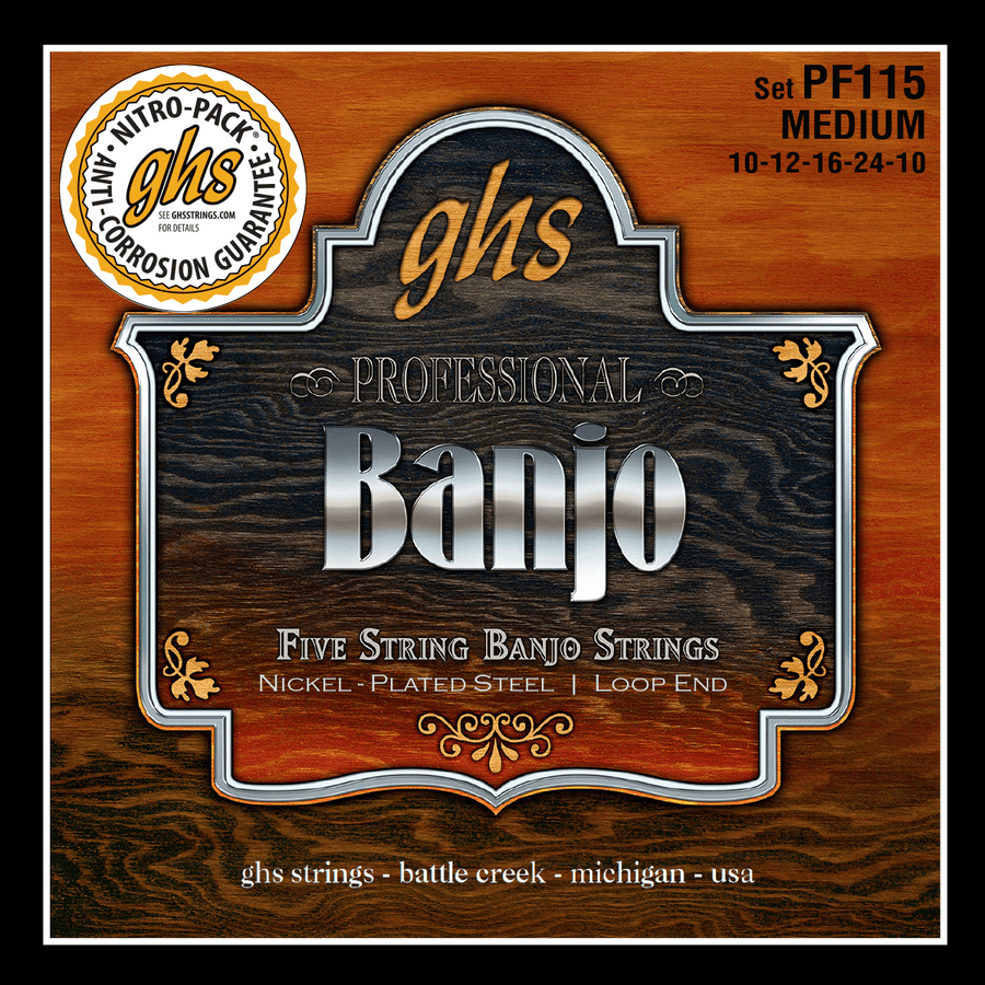 Banjo Plaqu Nickel Medium 10-12-16-24-10