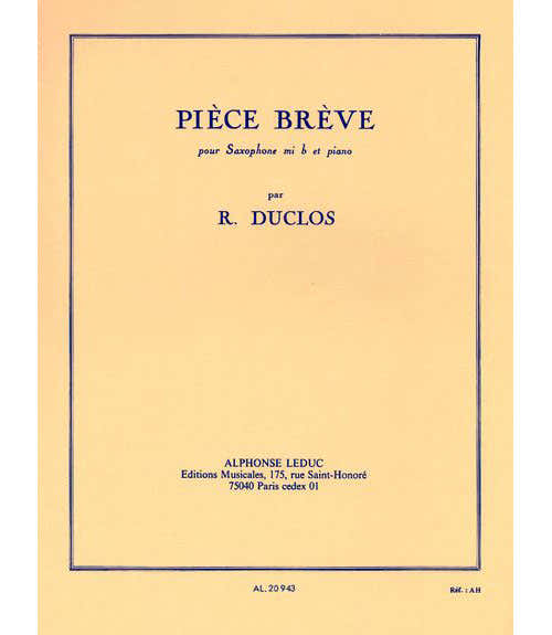 Duclos R. - Piece Breve - Saxophone Mib et Piano