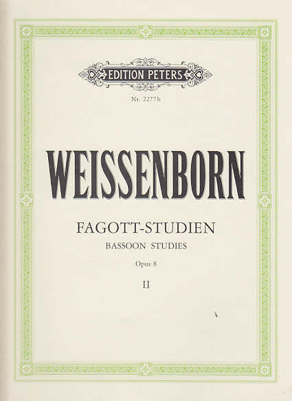 Edition Peters Weissenborn - Etudes Pour Basson Op.8 Vol.2