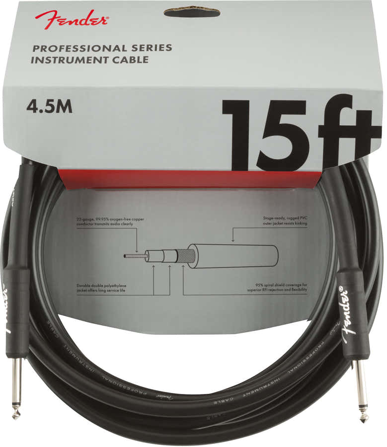 4,5m Professional Instrument Cable Black