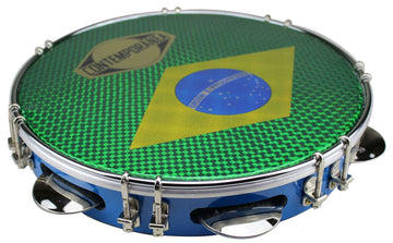 C-PL10-01BLUE Pandeiro 10" Bleu Drapeau Brésil