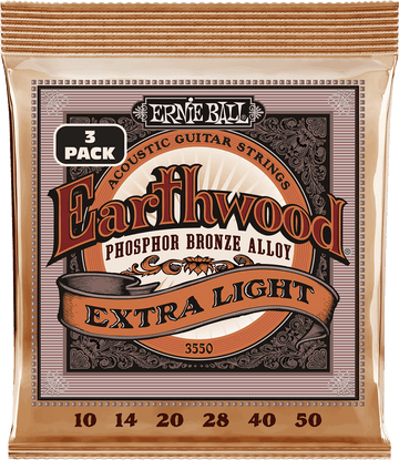 3550 Earthwood Phosphore Bronze Extra Light 10-50 Pack de 3