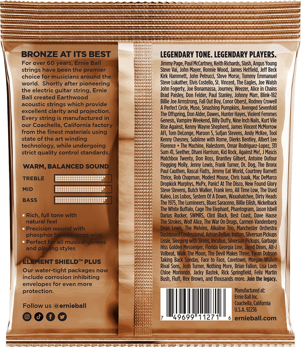 CORDES EARTHWOOD PHOSPHORE BRONZE CUSTOM LIGHT 11,5-54 - PACK DE 3