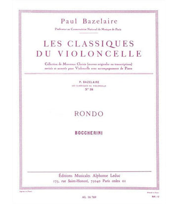 BOCCHERINI L. (ARR. BAZELAIRE) - RONDO - VIOLONCELLE ET PIANO