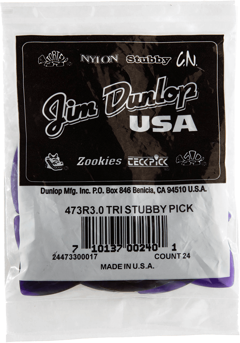Dunlop 24 x 3,00mm Triangle Stubby Dark Purple
