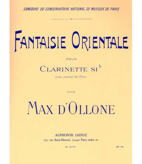 OLLONE MAX (D') - OOSTERSE FANTASIE - KLARINET EN PIANO