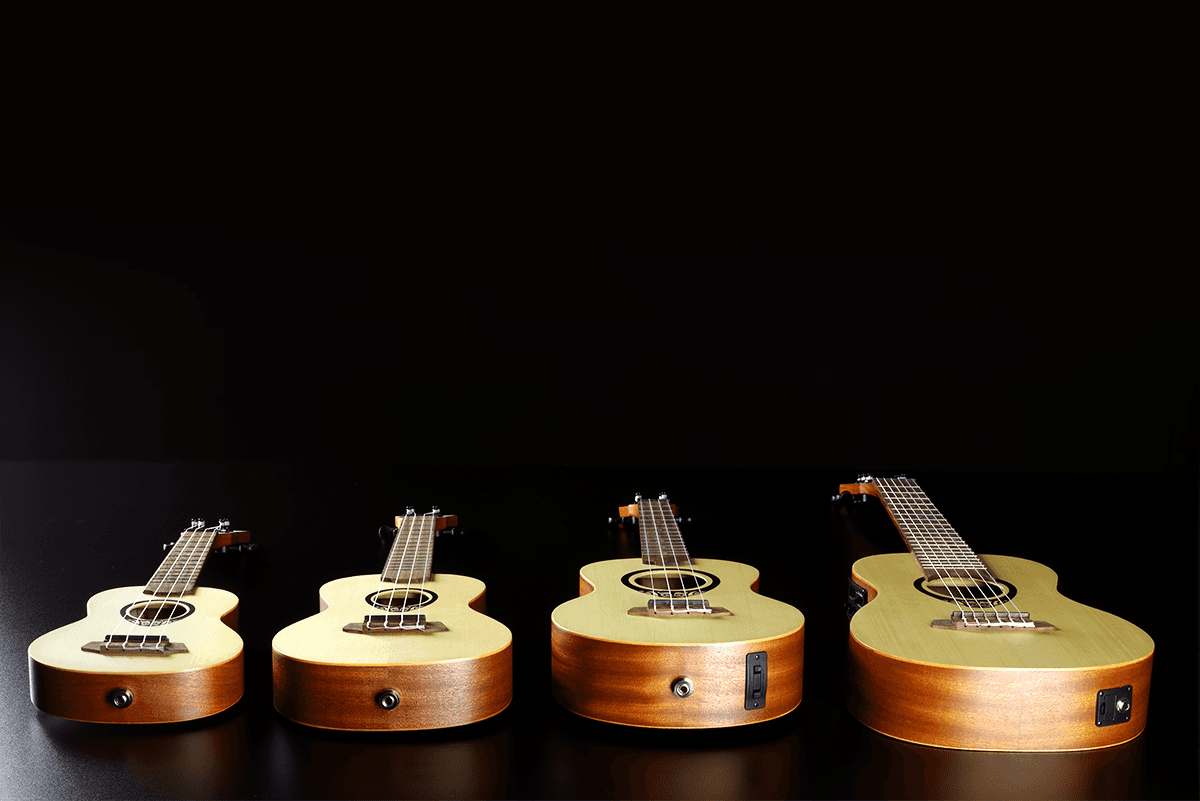 Tiki Baby Tku150Se Baby-Sopraan-Ukulele Dunne Gewelfde Achterkant Elektrisch