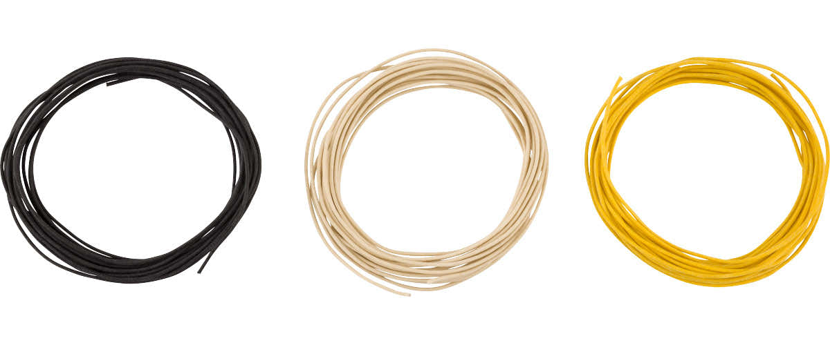 Pure Vintage Cloth Wire 22 AWG 15" Black White Yellow