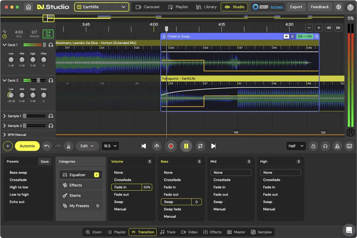 Montage audio DJ. Studio