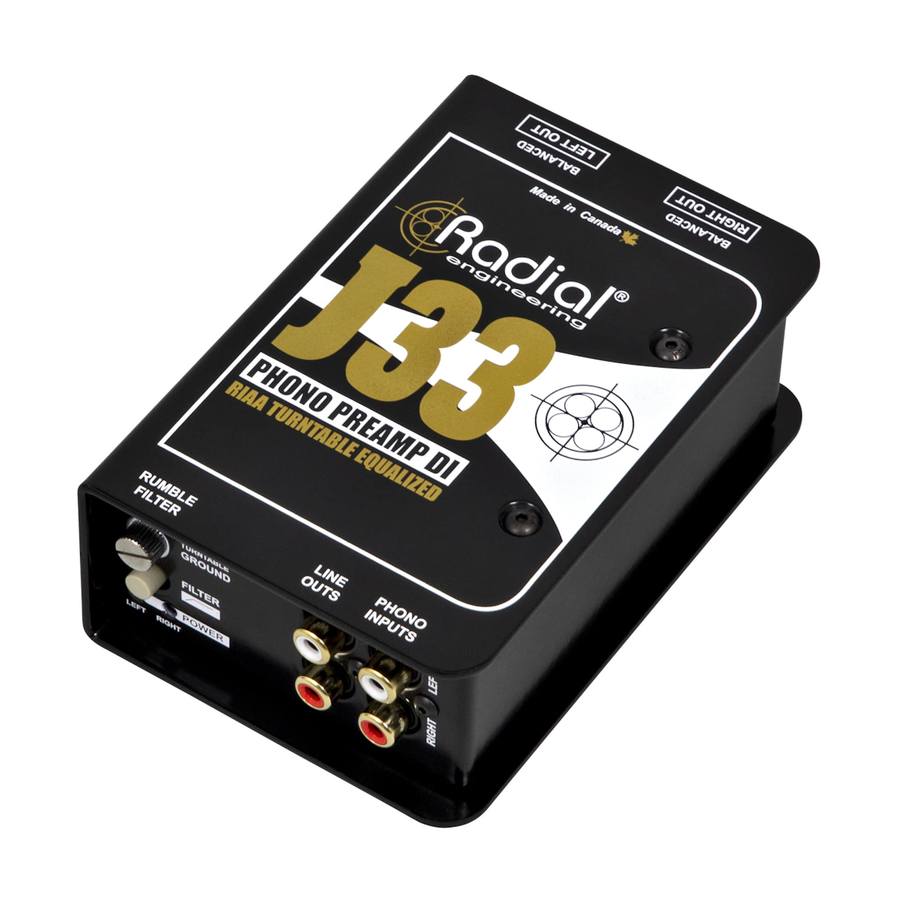 J33 Di Active Phono Preamp