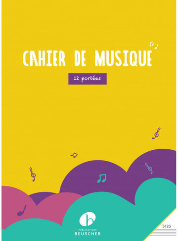 Cahier De Musique 12 Portées (Grand)