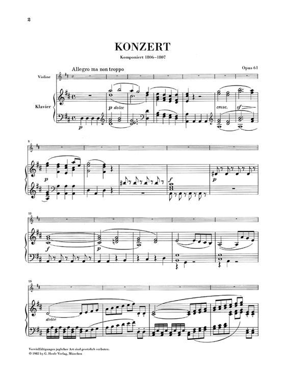 Beethoven L.V. - Concerto D Major Op. 61 For Violin And Orchestra