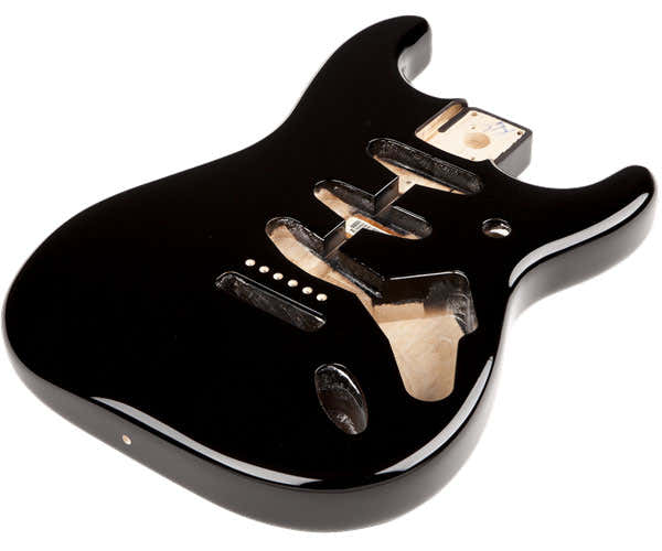 CLASSIC 60'S STRATOCASTER SSS ALDER BODY VINTAGE BRIDGE MOUNT, BLACK