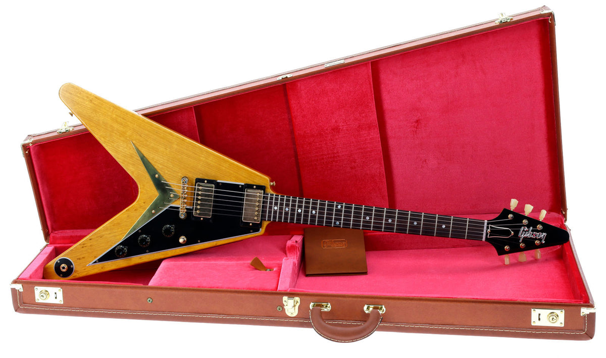 Flying V Korina 1958 Zwarte slagplaat Naturel CS HRC #82997