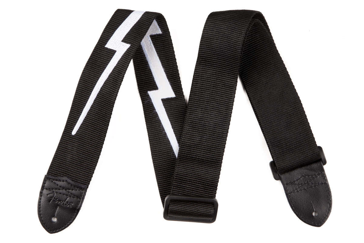 2" Nylon gitaarband met bliksemschicht Zwart