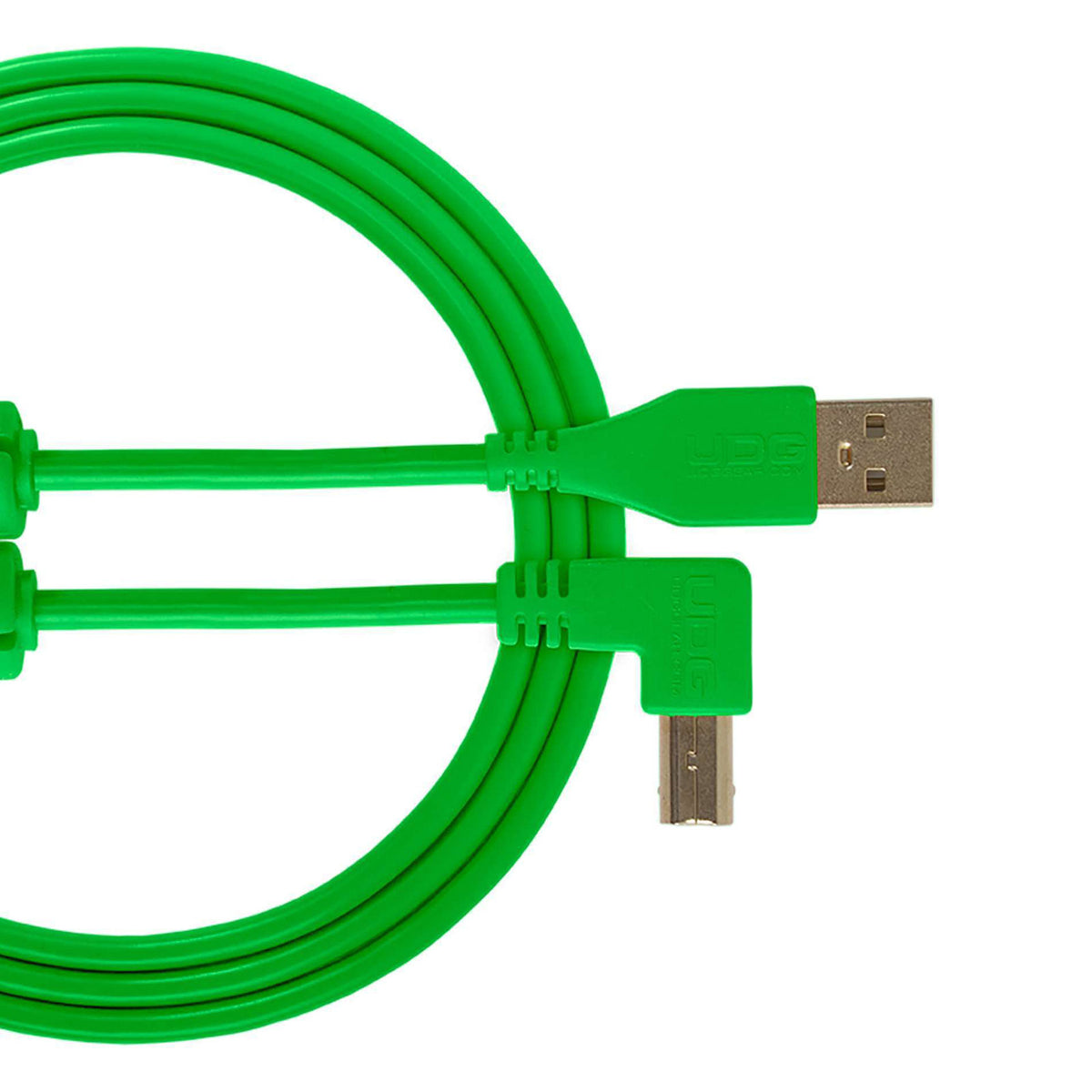 UDG U 95004 GR - Câble USB 2.0 A-B Vert Coudé 1m