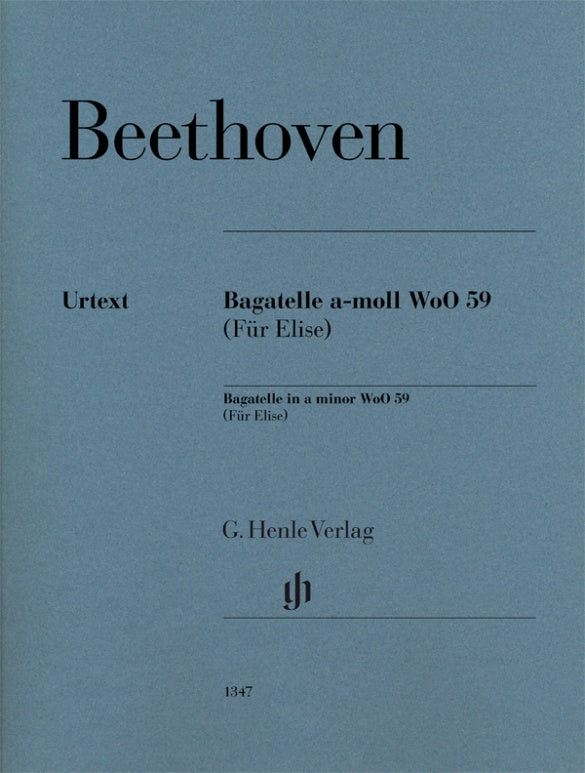 Henle Verlag Beethoven L.V. - "for Elise" Piano Piece A Minor Woo 59