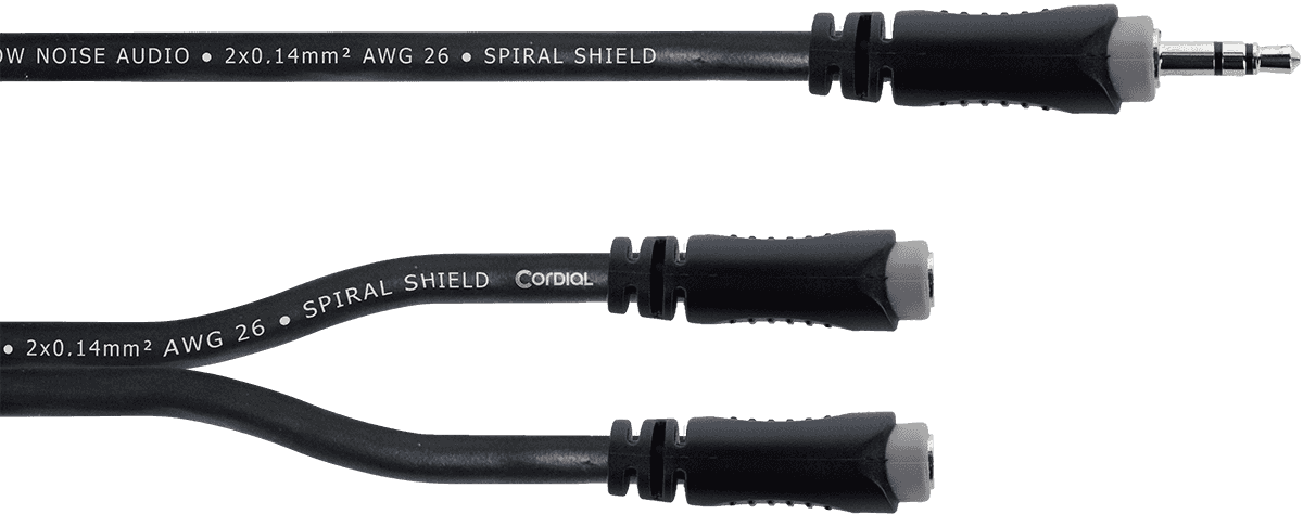 Y-Kabel Stereo-Mini-jack/2 Stereo-Mini-jackbussen 30 CM