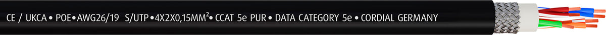 CORDIAL CAT 5E - S/UTP stekkers NE8MXB1 / HIROSE RJ45 / kabelhaspel 50 m