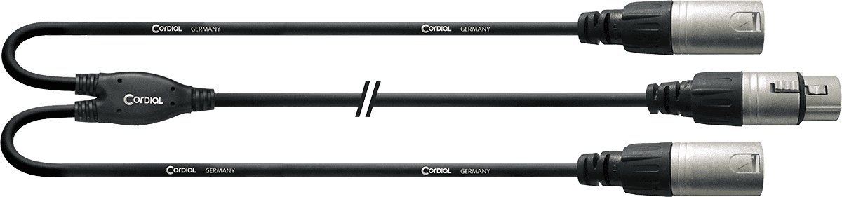 Câble Y Bretelle XLR Femelle/2 XLR Mâles 30 CM