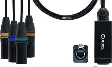 DMX-ADAPTER - RJ45 4 XLR MANNELIJK 5-PINS 70 CM