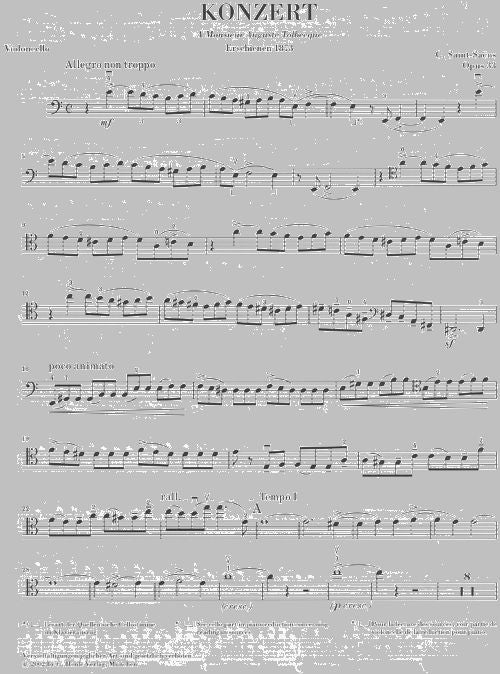 SAINT-SAENS C. - CONCERTO FOR VIOLONCELLO AND ORCHESTRA NO. 1 A MINOR OP. 33
