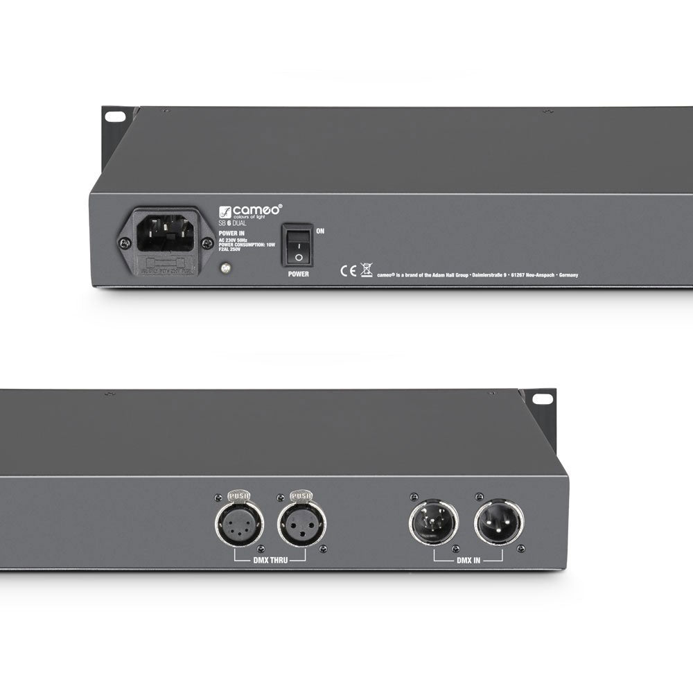 SB 6 Dual - SPLITTER-booster DMX 6 Canaux (XLR 3 Points et XLR 5 Points)