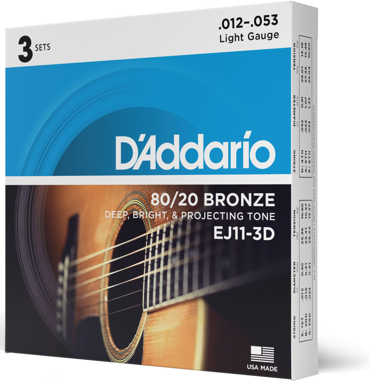 EJ11-3D Bronze 80/20 Light 12-53 (3 Jeux)