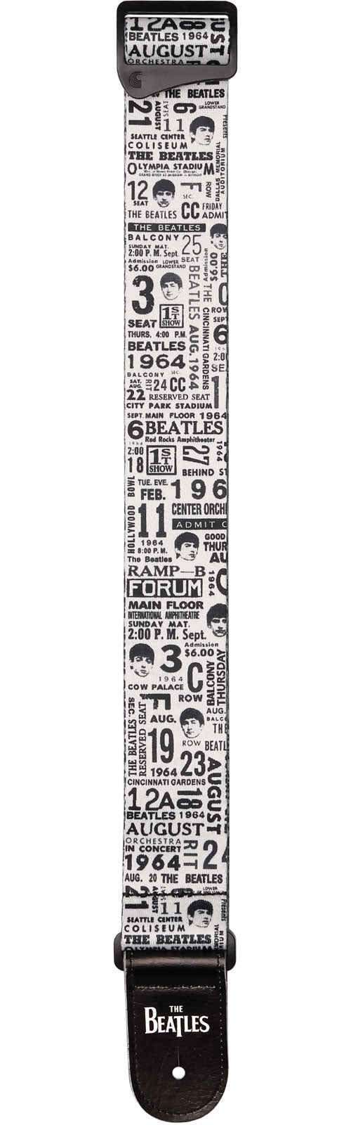 Beatles 1964 US Tour Ticket Stubs Gitaarband Zwart en wit