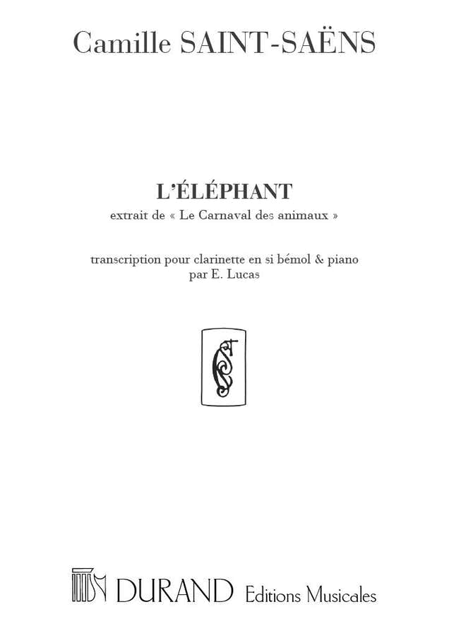 SAINT SAENS C. - De olifant - Klarinet en piano