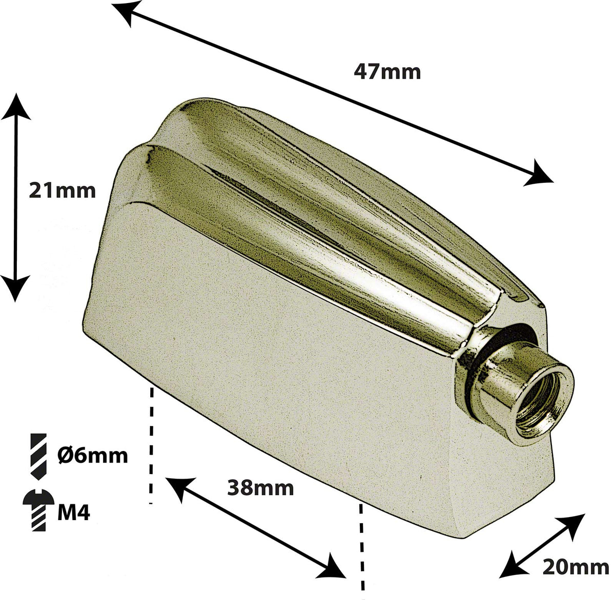 L16SDTT-BR Spanblok / Tom 38mm Goudkleurig (X1)
