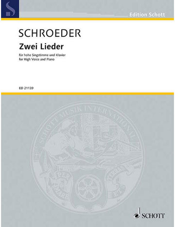 Schroeder - Zwei Lieder - High Voice et Piano