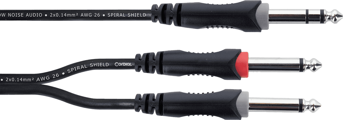 Cordial Câble Y Bretelle Jack Stéréo Mâle / 2 Jacks Mono Mâles 3 M