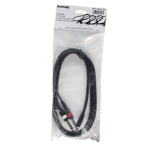 Rockcable Mannelijke stereo-jack 2 X mannelijke mono-jack
