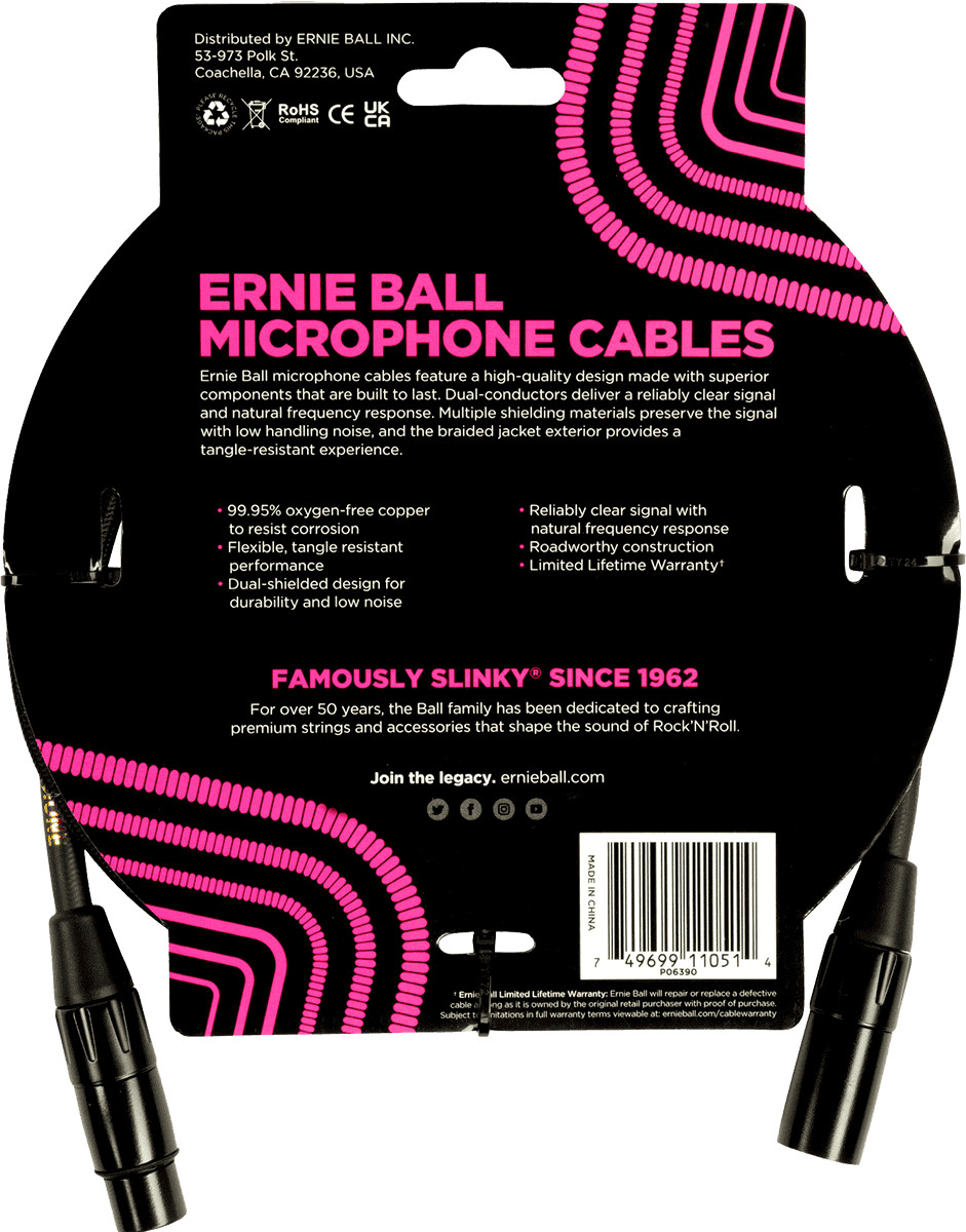 Microfoonkabels Gevlochten Mantel XLR Mannelijk/XLR Vrouwelijk 1,5M Zwart