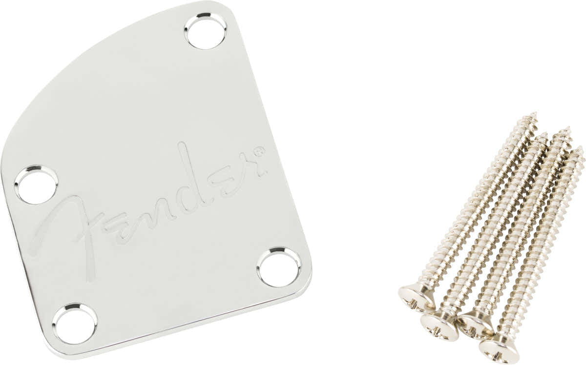 4-bolt Deluxe Contoured Neck Plate W/logo (chrome)