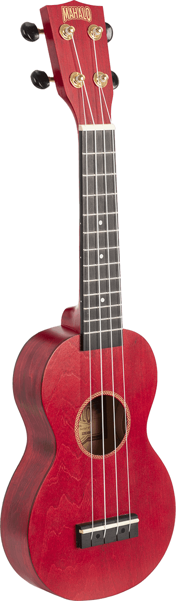 Ukelele Sopraan Slim Satijnrood + Hoes